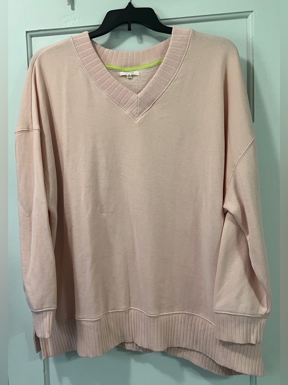 Maurices Pale Pink Peach V-Neck Lightweight Sweatshirt